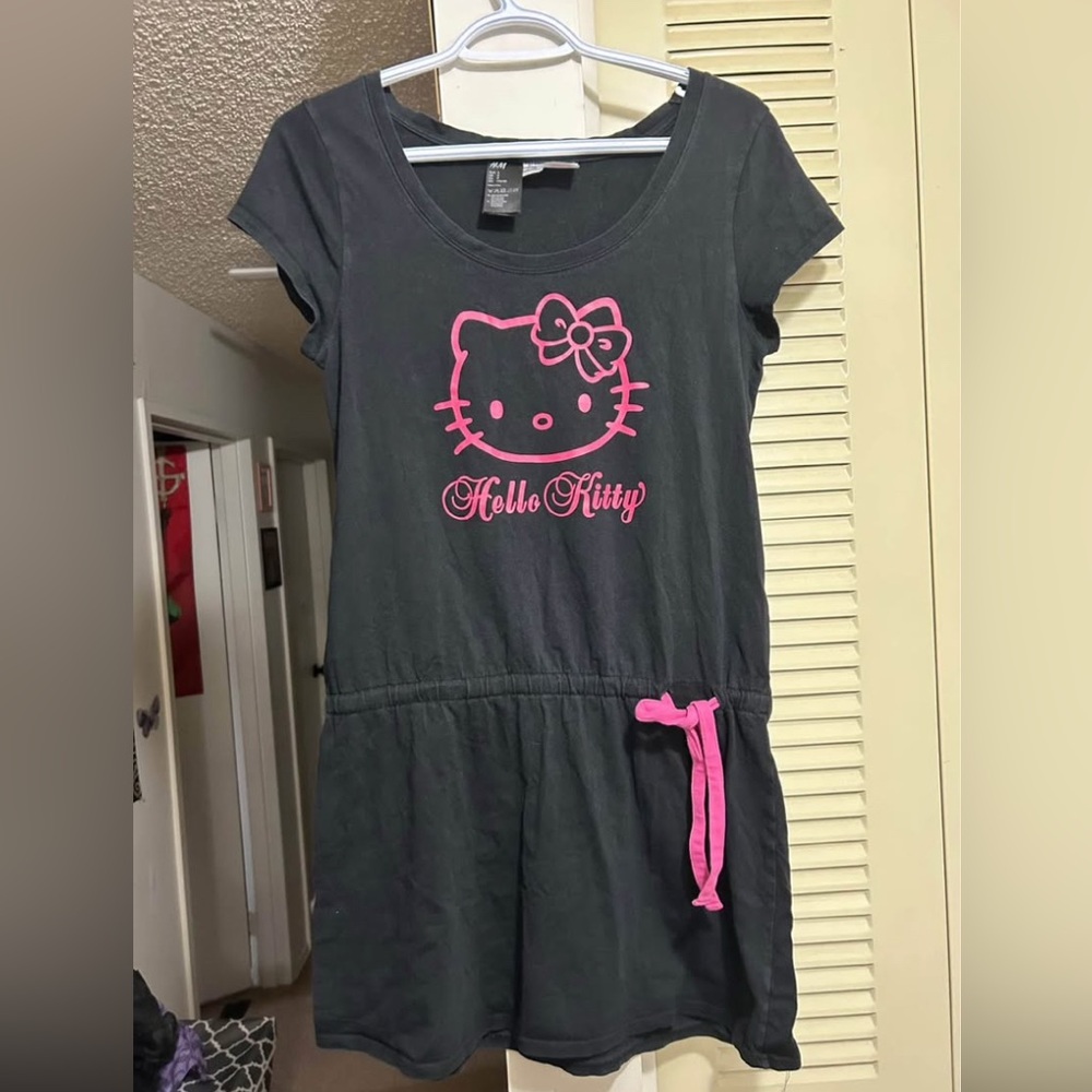 H&M Black Dress with Pink Hello Kitty Design